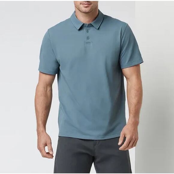 Vuori Men's Gamepoint Polo Shirt Performance Wear Kashmir Blue Grey Size Large - Picture 2 of 14